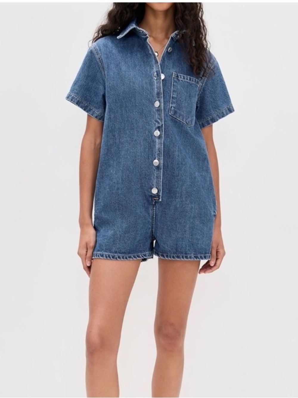 Authentic PARKE Short Sleeve Denim Romper